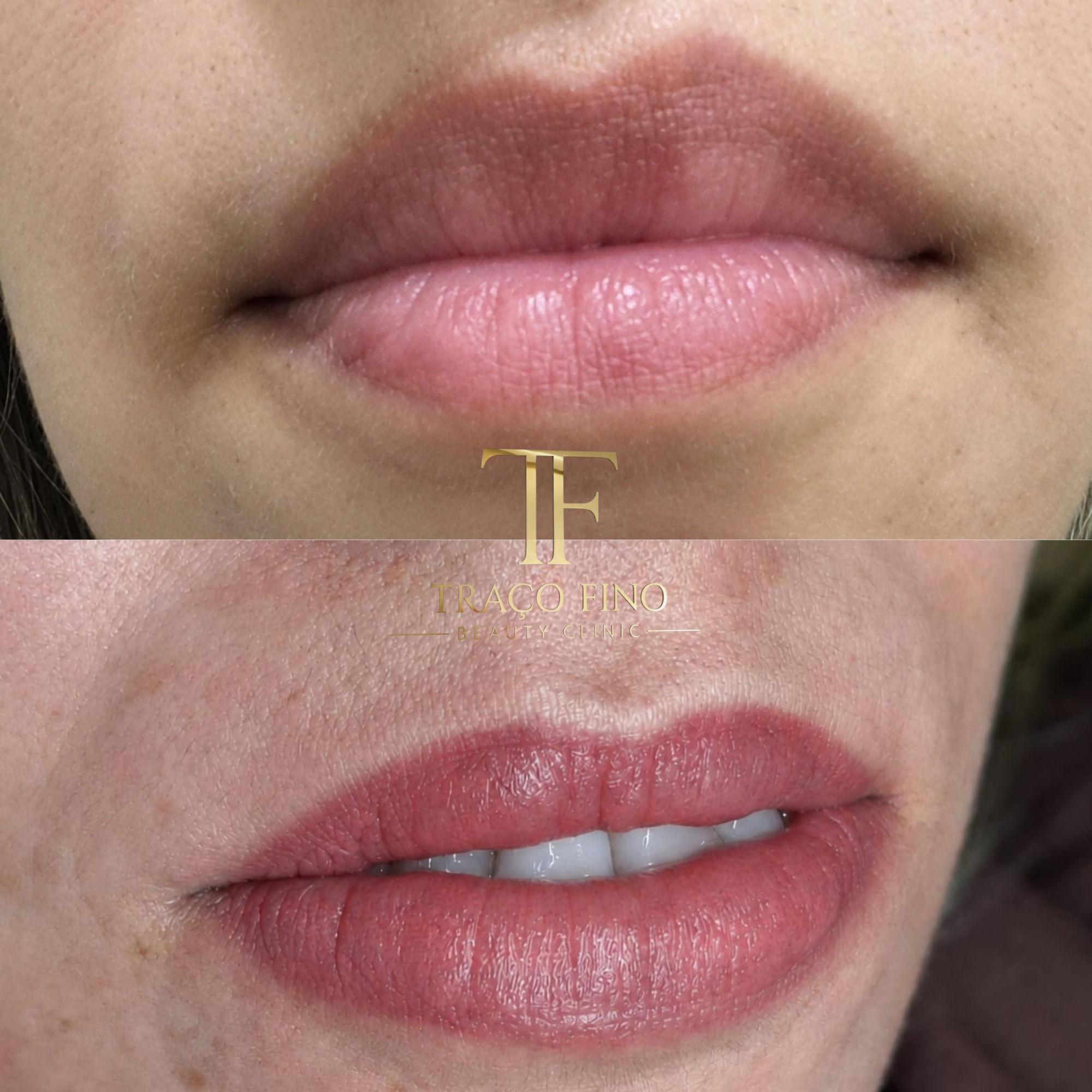 Resultado de micropigmentação labial realizado pela Traço Fino